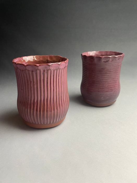 Pink Enough(?) Purple(?) Cups, Set of 2