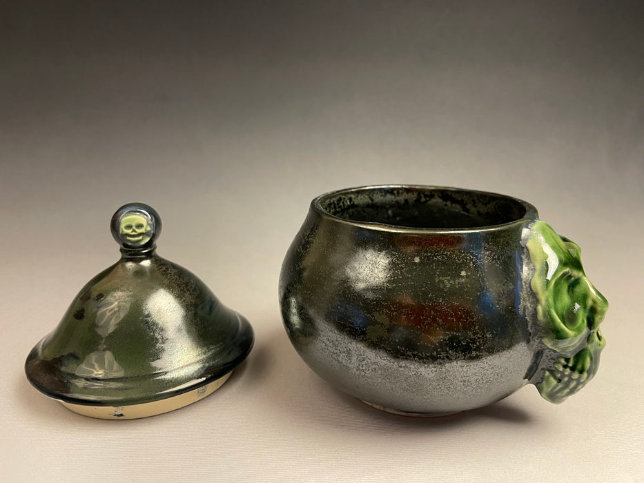 Longface Skull Sugar Bowl - Gunmetal