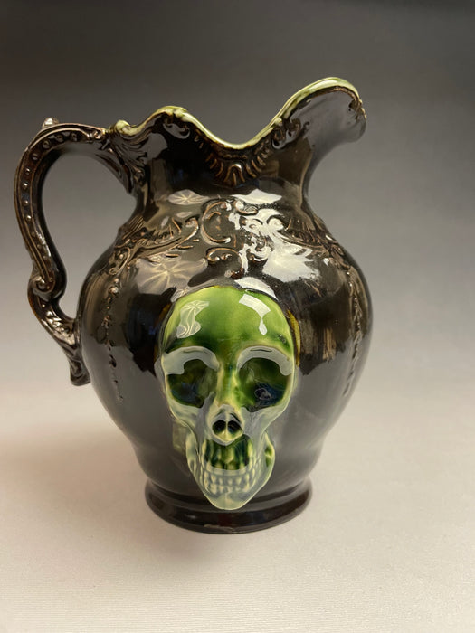 Victorian Double Skull Pitcher - Onyx