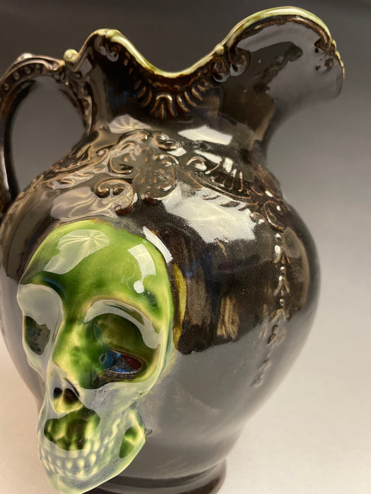 Victorian Double Skull Pitcher - Onyx