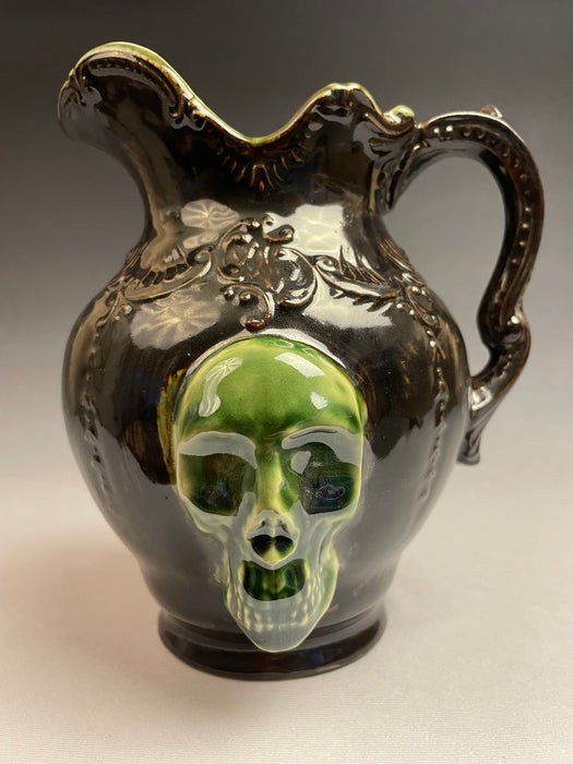 Victorian Double Skull Pitcher - Onyx