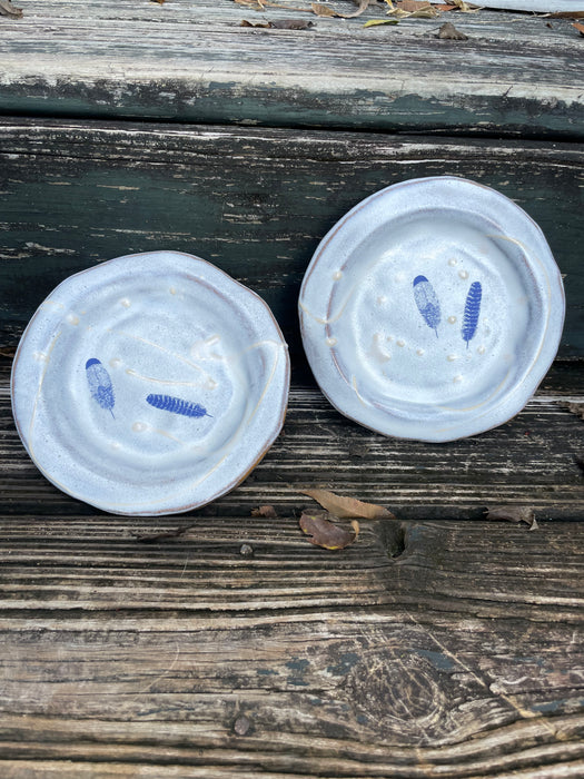 Feather Frost Appetizer / Cake Plates