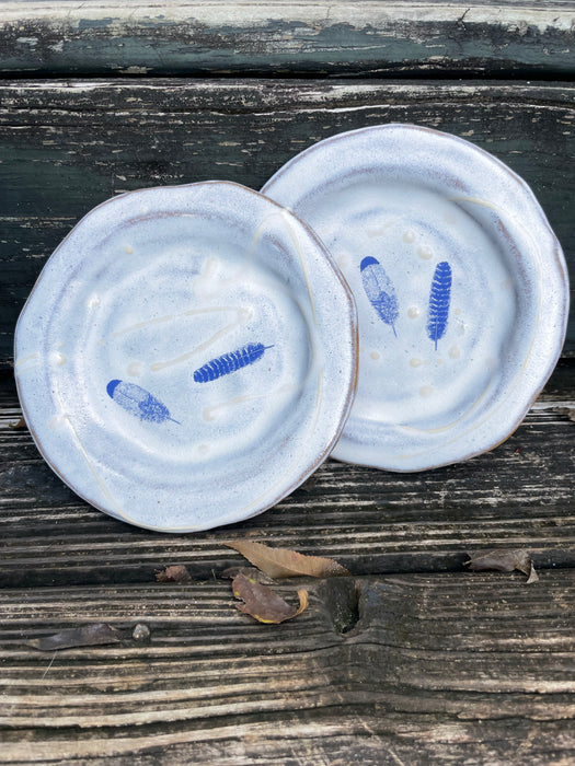 Feather Frost Appetizer / Cake Plates