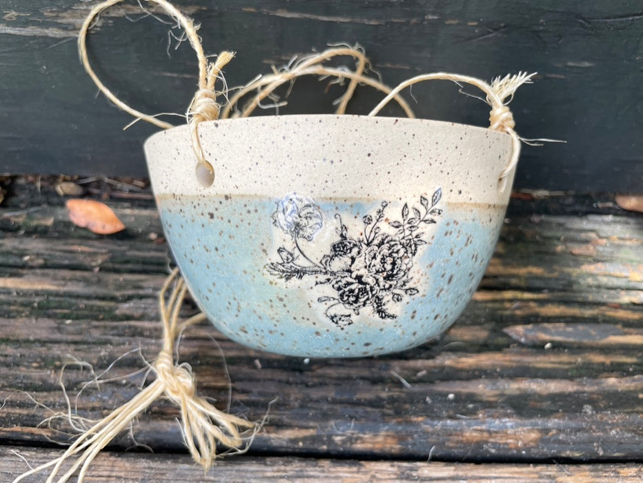 Lil' Blue on Blue Country Chicken Planter